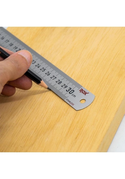 Rox 0199 Çift Taraflı Çelik Cetvel 300 Mm Gümüş