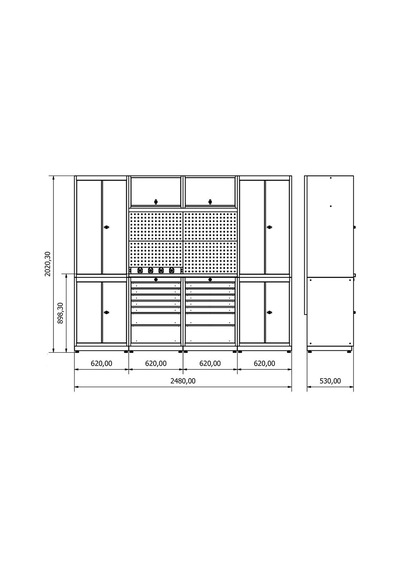 2.4 Metre Modüler Çalışma Tezgahı İe.36.18.11