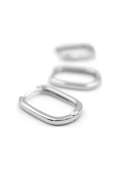3'lü Taşsız Oval Halka Küpe - Gümüş Gümüş