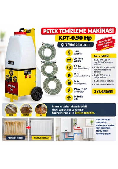 Kpt-0.90 Hp Çift Yönlü Isıtıcılı Petek Temizleme Makinesi