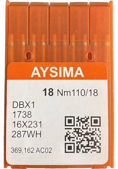 Aysıma Sanayi Tip Düz Dikiş Makina İğnesi İnce Dip Dbx1 Nm110/18