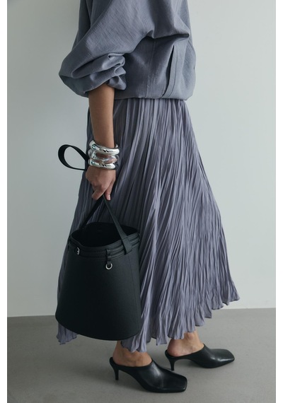 Suud Collection Gri Donette Piliseli Etek