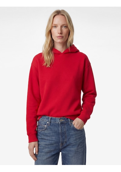Koton Üç İplik Şardonlu Uzun Kollu Kapüşonlu Basic Sweatshirt Kırmızı 6wak10032ek