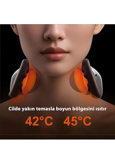 Z10 Isıtmalı Boyun Ve Omuz Masaj Aleti 3 Modlu Type-c Şarjlı Kablosuz Boyun Masaj Cihazı Beyaz
