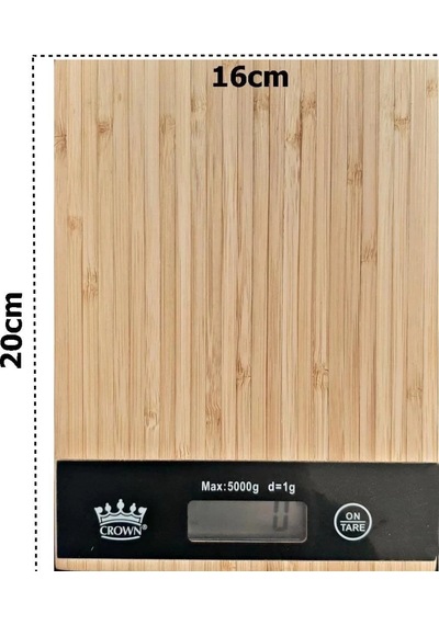 Hubrendy Kargo Dijital Lcd Mutfak Tartısı Terazisi 5kg Bambu Desenli 11480166