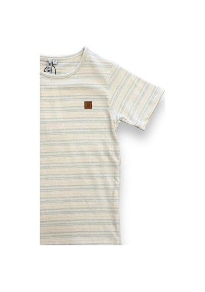 Nanica Kids Erkek Çocuk Çizgili T-shirt-14073-krem Krem