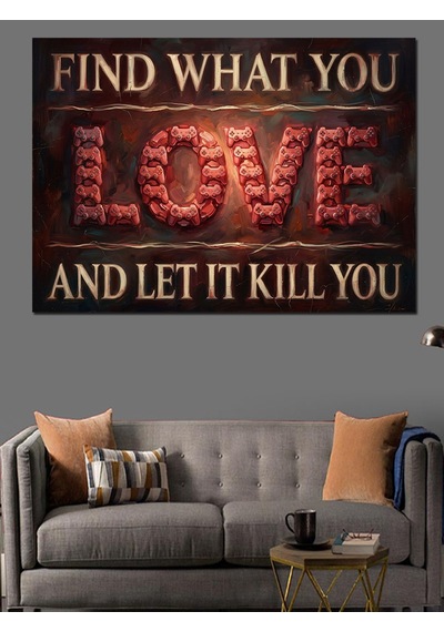 Motivasyonel Love Yazılı Modern Tabela Dekoratif Kanvas - Mdf Ahşap Tablo