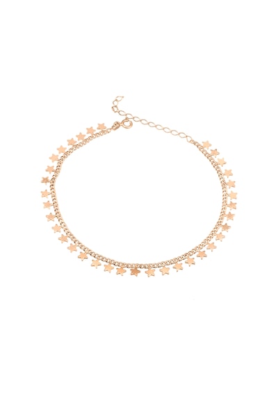 Brezza Lusso Jewelry Yıldız Figürlü Gurmet Zincir Gümüş Kadın Ayak Halhal Rose