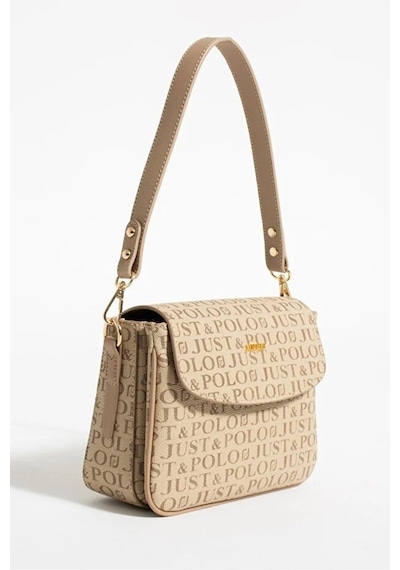 Just Polo Kadın Baskılı Ayarlanabilir Askılı Şık Ve Lüks El & Omuz Çantası Shoulder Bag Vizon