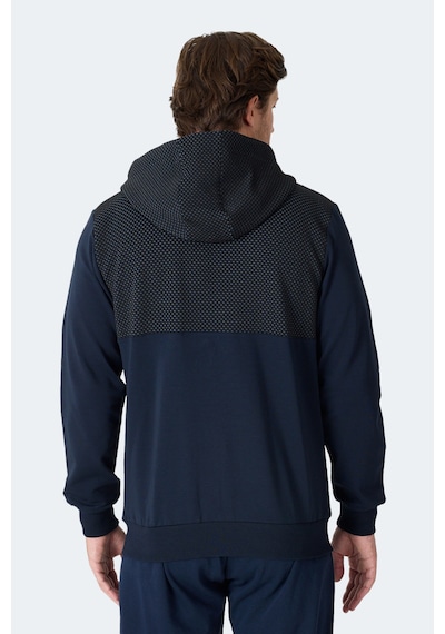 Slazenger Flame Erkek Kapüşonlu Cepli Lacivert Sweatshirt Lacivert