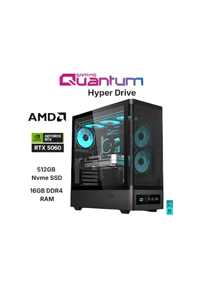 Quantum Gaming Hyper DRIVE R7-5700X 16 GB 512 GB NVMe SSD 8 GB RTX5060 Oyuncu Bilgisayarı