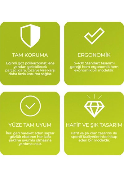 Baymax S-500 Dinamik Şeffaf Koruyucu Çapak İş Gözlüğü