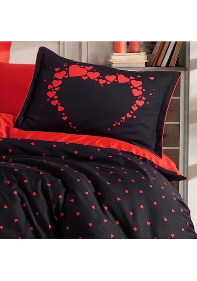 Çift Kişilik Saten Nev Amore Siyah Renkli