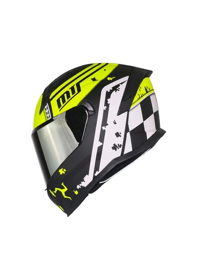 Mts M-910 VıgorGüneş Vizörlü Kask Gri Camlı Mat Siyah- Sarı