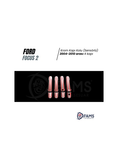 Ford Focus 2 Krom Kapı Kolu 4 Kapı 2004-2010 Paslanmaz Ç. Sensör