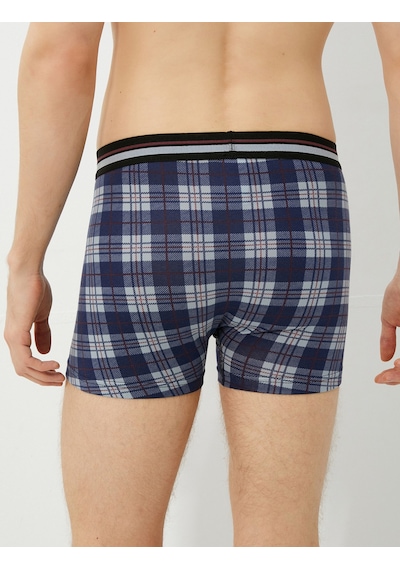 Koton 3'lü Boxer Seti Pamuklu Lacivert Ekoseli 3slm90026mk Lacivert Ekoseli