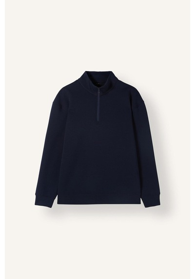 Defacto Boxy Fıt Dik Yaka Skuba Kumaş Uzun Kollu Basic Sweatshirt E9363ax26aunv146 Lacivert-nv146