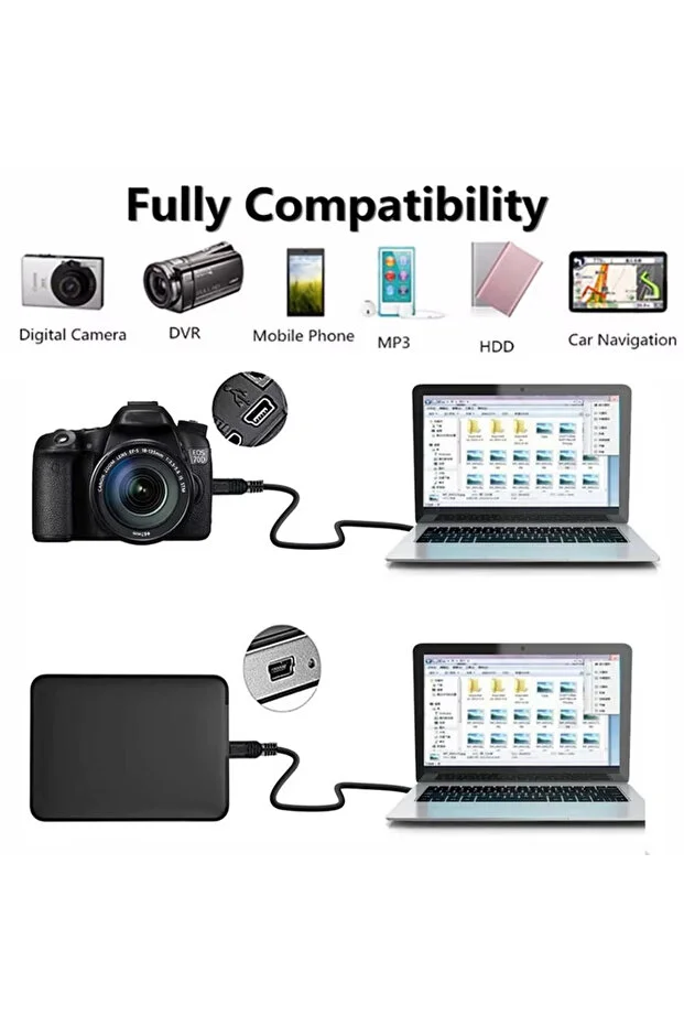 1.5 Metre Usb 2.0 Tip A Erkek 5pin Mini Usb Veri Şarj Kablosu Hdd İçin Mp3 Ps3 Kamera Gps V3 Kablosu 1,5m