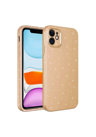 Teknomoda Apple Uyumlu iPhone 11 Kılıf Kamera Korumalı Simli Lüks Işıltılı Silikon