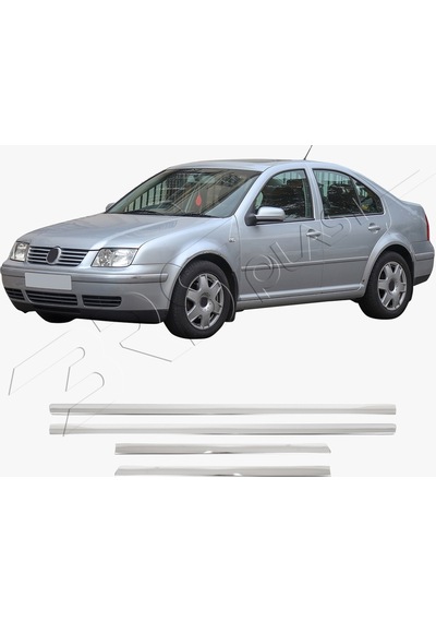 Volkswagen Bora Uyumlu 1998-2004 Krom Yan Kapı Çıtası 4 Parça Paslanmaz Çelik