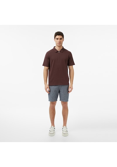 Nautica Erkek Kahverengi Regular Fit Çizgili Polo Yaka T-shirt Çizgili K65232t Kahverengi