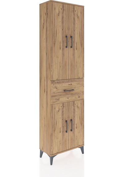 Arges Dolap 2 Raflı Tek Çekmeceli Tek Askılı 60x30x221 Çam-çam Çam