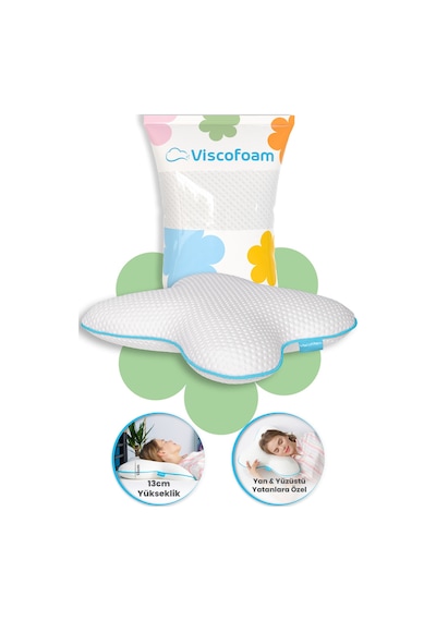 Viscofoam Kelebek Boyun Destekli Ortopedik Yastık Visco Yastık 55x46x13cm