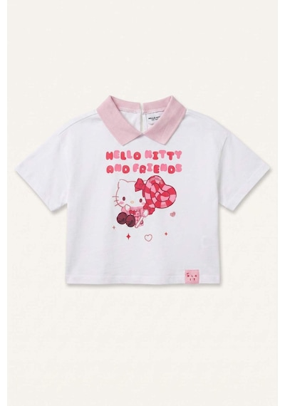 Defacto Hello Kitty Lisanslı And Friends Penye Kısa Kollu Beyaz Tişört Kız Bebek I0216a526auwt79 Beyaz-wt79