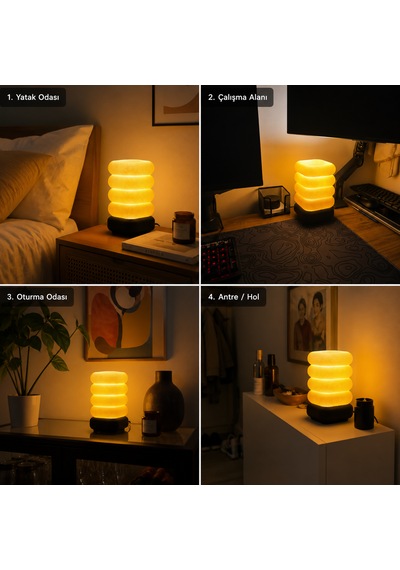 Soft Glow Masa Lambası - Fiş Bağlantılı Krem