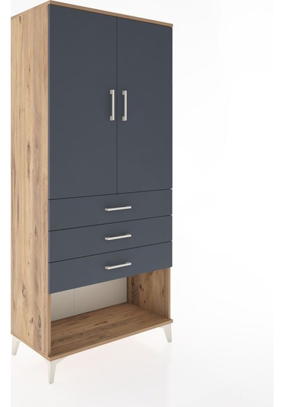 Hyperion Dolap 3 Raflı 3 Çekmeceli 2 Kapaklı 88x44x195 Çam-antrasit Atlas Çam Hyperion Dolap 3 Raflı 3 Çekmeceli 2 Kapaklı 88x44x195 Çam-antrasit Atlas Çam