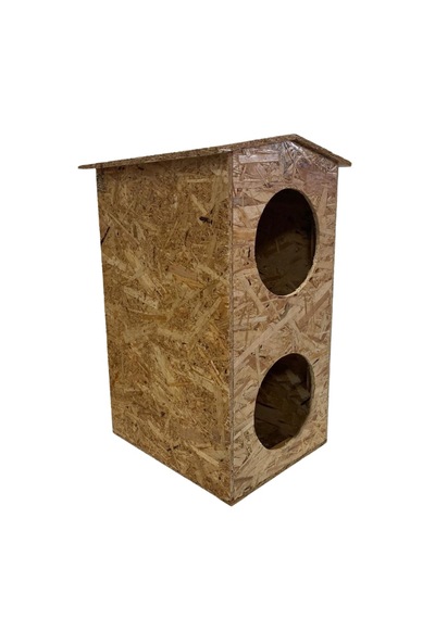 Reyo Kedi Evi Dış Ortam Uygun Ahşap Dublex Osb 66 x 39 x 32 CM CAT10
