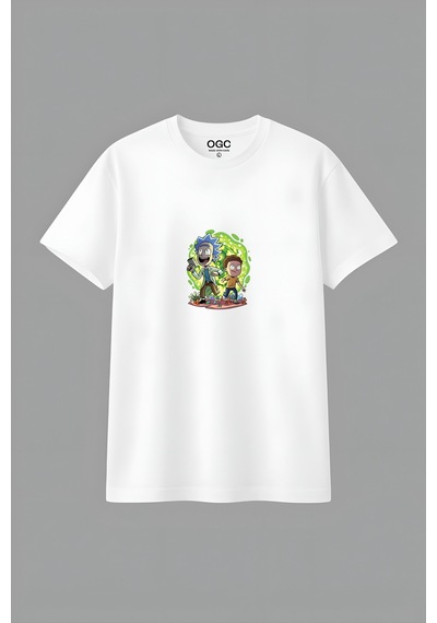 Ogc Rıck & Morty Unısex T-shırt Beyaz