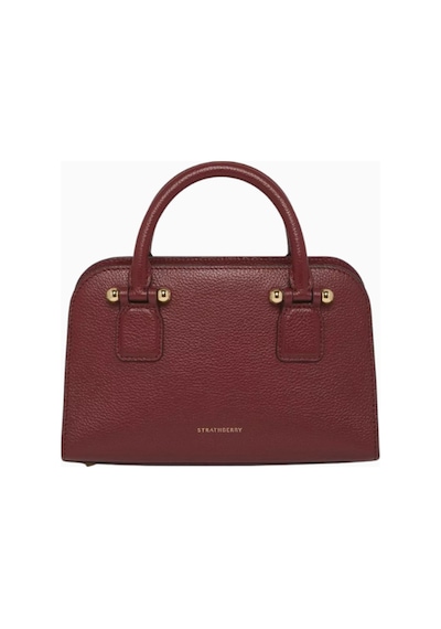 Strathberry Mini Georgia Tote Çanta Burgundy Oxblood, Şık Ve Işlevsel Omuz Çantası Bordo