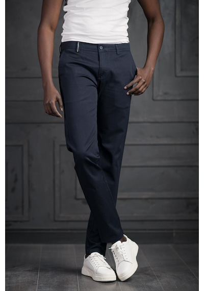 Perpant Slimfit Küçük Armürlü Yazlık Pamuklu Gabardin Pantolon Lacivert