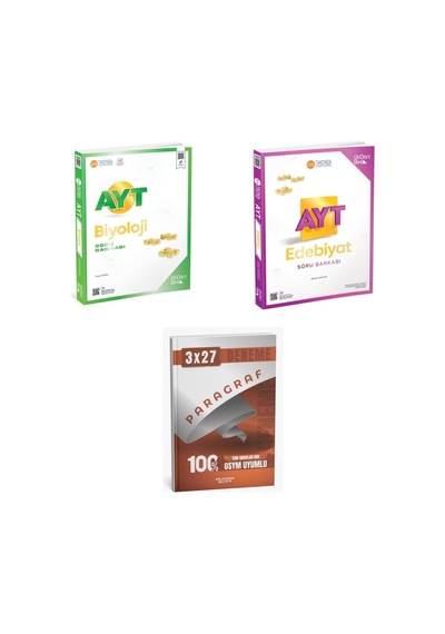 2027 2027 Üçdörtbeş Ayt Biyoloji + Edebiyat Soru + Anla Kazan Paragraf Deneme 3'lü Set