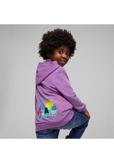 Puma Puma X Trolls Erkek Çocuk Mor Kapüşonlu Sweatshirt