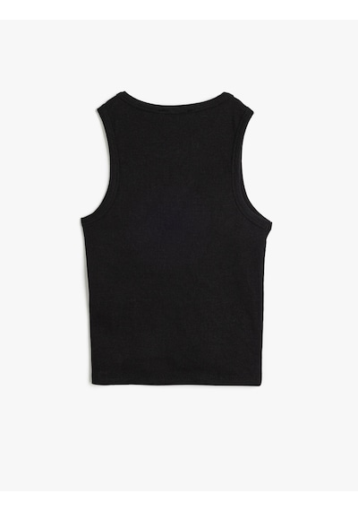 Koton Bisiklet Yaka Kolsuz Slim Fit Basic Atlet Siyah 5sal30043ık Siyah