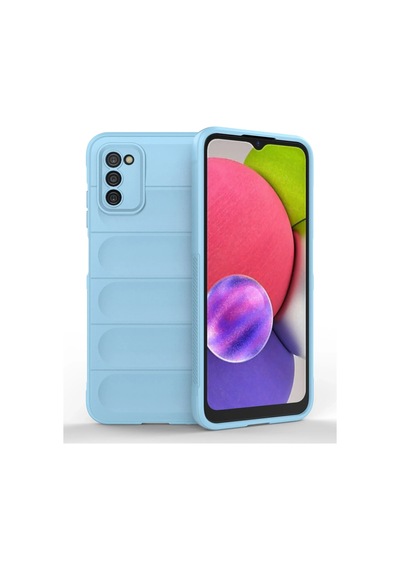 Gld-spt- Newface Samsung Uyumlu Galaxy A03s Kılıf Optimum Silikon - Sky Blue
