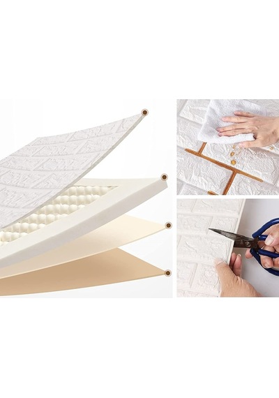 Kendinden Yapışkanlı Sünger Beyaz Tuğla 70 X 77 CM 6 Adet (532416092)
