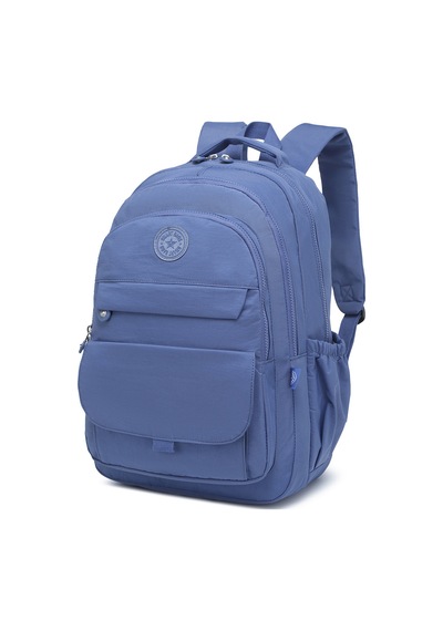 Smart Bags Büyük Boy Laptop Bölmeli Çok Cepli Su Geçirmez Krınkıl Kumaş Lise Okul Çantası Mavi