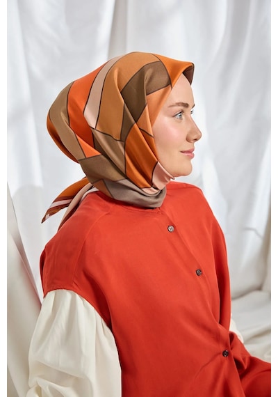 Silk Home %100 Twill İpek Eşarp S543 Kiremit