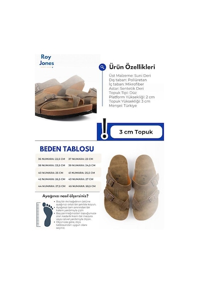 Roy Jones 7010 Sunnystride Unisex Vizon Günlük Terlik Vizon