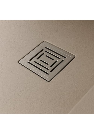 V-flow Kare 5606980 Duş Kanalı, Yandan Çıkışlı, 10x10 Cm, Dk 800 Kapak, Parlak Krom 508 Yeşil