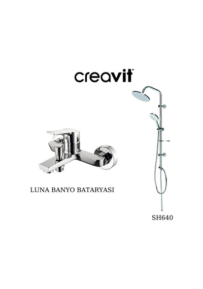 Creavit Luna LN2500 Banyo Bataryası + SH640 Oval Tepe Duş Sistemi Krom