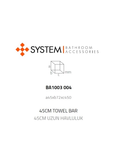 System Hoop Uzun Havluluk Siyah Renk 45cm Ba1003 004 Al6 Çok Renkli