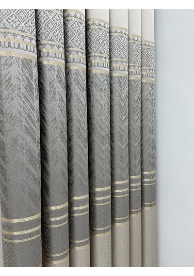 Nivemeshome Avşa Desen:632349 5204 Vizon 1/3 Sık Pile Fon Perde Apm Vizon