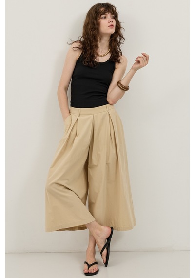 Antioch Pileli Culotte Pantolon Bej