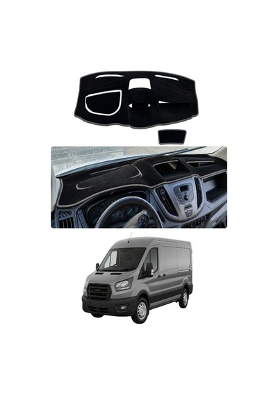 Ford - Transit 2015-2022 Uyumlu Torpido Koruma Kılıfı - Gri Şeritli
