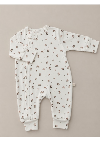 Oh La La Koala Ekru Baby Fluff Serisi Fermuarlı Tulum