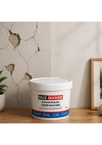 Tr 4'lü Duvar Tamir Seti Beyaz 1000 Gr Dolgu Tamir Macunu + 2 Adet Plastik Spatula + Kübik Zımpara 0.25 KG